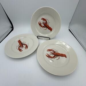 Johann Seltmann Vintage 1960s Bavarian Lobster Plate Set/3 Made in W. Germany